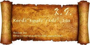 Kerékgyártó Ida névjegykártya