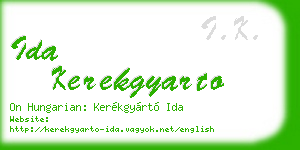 ida kerekgyarto business card