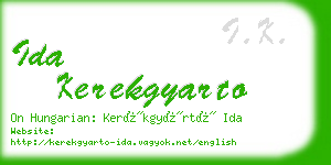 ida kerekgyarto business card